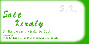 solt kiraly business card
